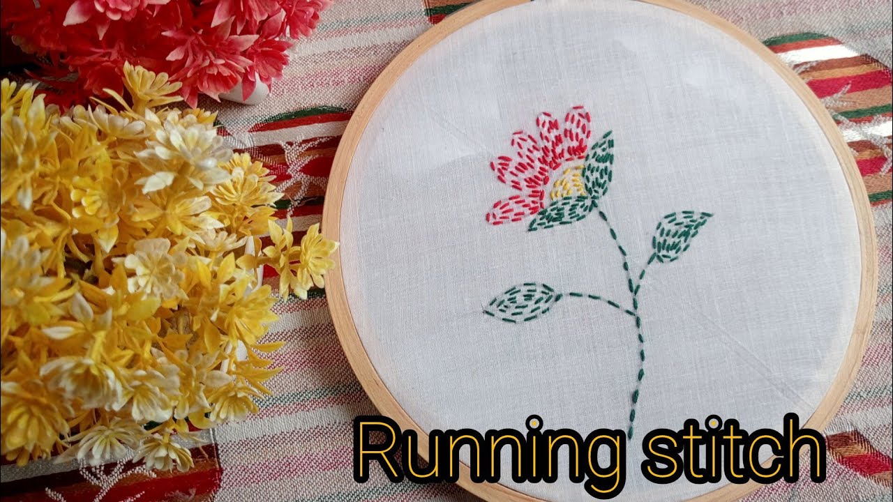 Running stitch/embroidery/flower design @ns_creations8522 