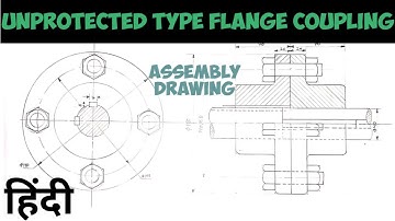 Unprotected type flange coupling assembly drawing |Engineering and poetry|