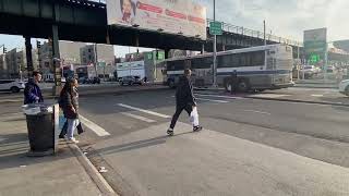 Bxm6 bus action and Q44-SBS bus action at Parkchester.