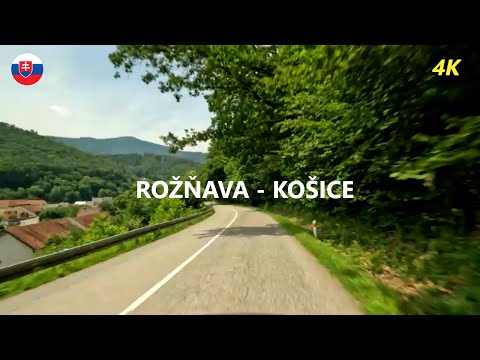 Driving from Roznava to Kosice on country roads in Slovakia - 2023 summer