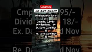 Hindustan Unilever LTD Dividend Announced nasdaq nifty sensexnifty niftyfuture stockmarket