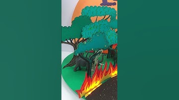 wild fire natural disaster model | #shorts | #diyasfunplay | #scienceproject