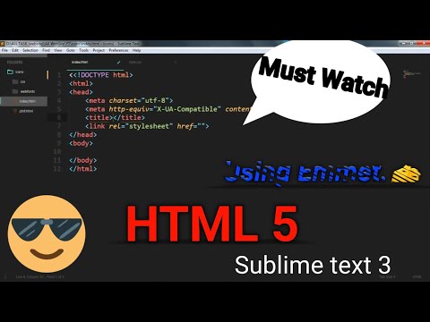 🔴🔴How to add HTML 5 boiler plate like vs code using Emmet in Sublime text 3 🔴🔴