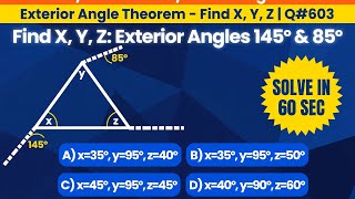 ASVAB/PiCAT Quick Math Practice. Exterior angle theorem of Triangles. #asvab #asvabtutoring #gcse 