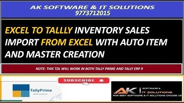 Excel to Tally Sales Import with Inventory TDL