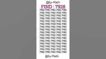 Logically point out the stray 7928 in 5 seconds #iq #iqtest #school #shorts #trending