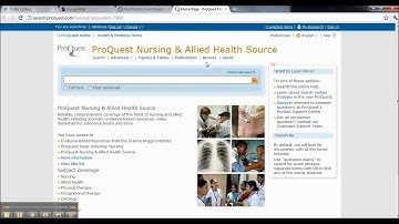 How to Access Training Videos on Nursing & Allied Health Source (Proquest)