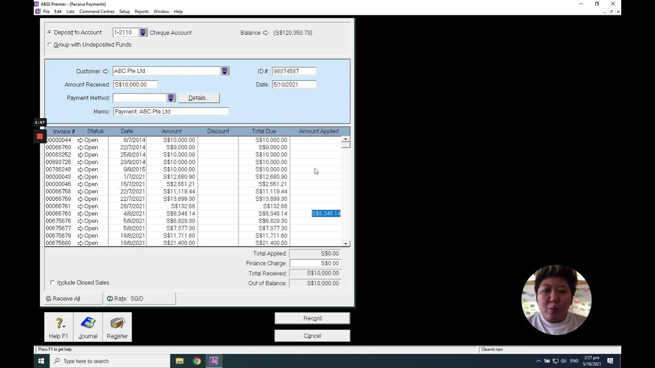 S04 How to record receive payment from customers in MYOB /ABSS
