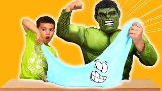 THE INCREDIBLE HULK Plays With GIANT SLIME | Kid Stories | Slime Videos | the Marvels