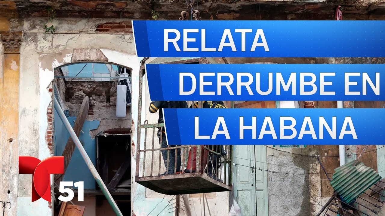 Madre cubana relata el derrumbe de su edificio en La Habana - YouTube
