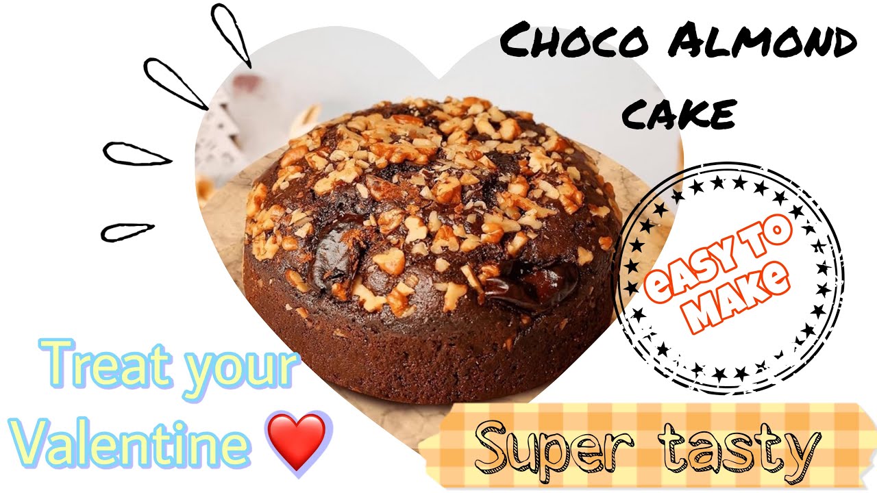 Choco Almond cake, valentine special, special dessert #desert #valentinesday #recipe #easyrecipe 