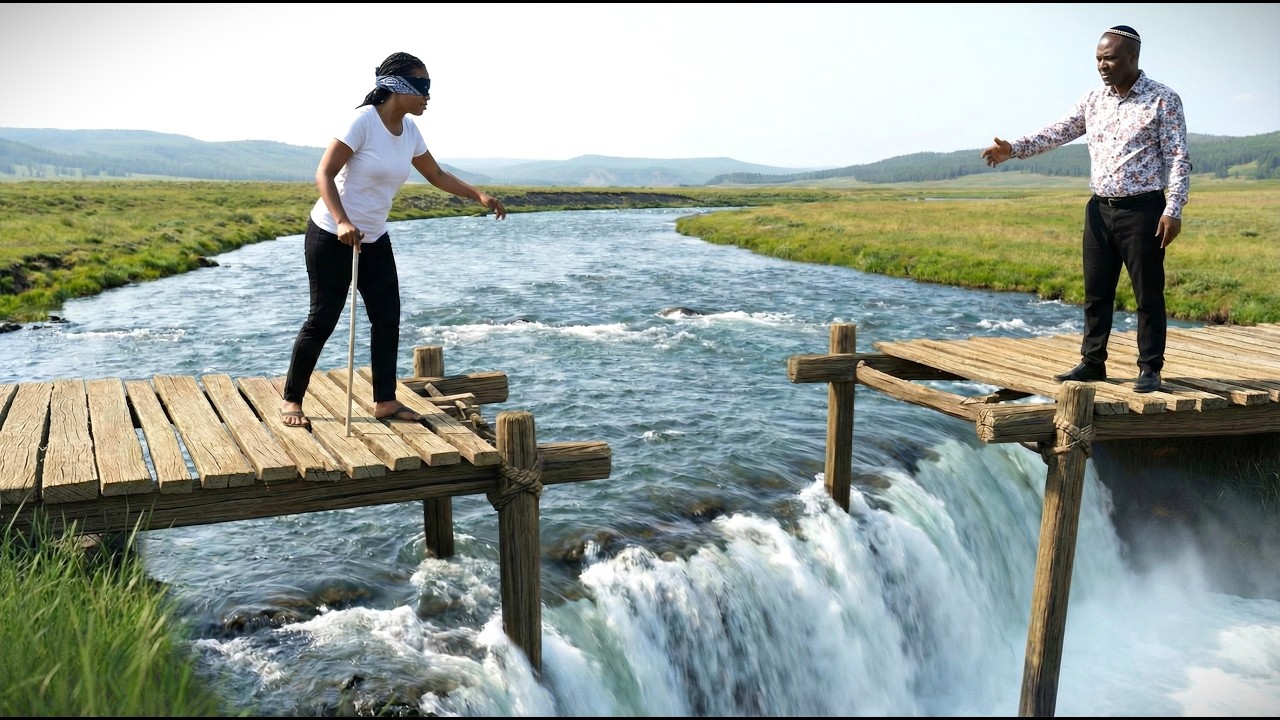 За водой | Он отвел свою слепую дочь к мосту