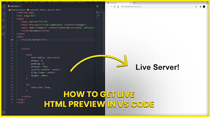 Get live HTML Preview in VS Code (Live Server Tutorial)