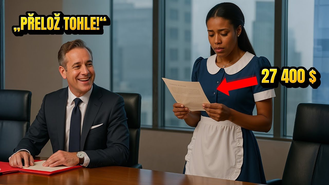 „Přelož tohle a můj plat je tvůj,“ zasmál se milionář — služebná to udělala… a jemu spadla čelist