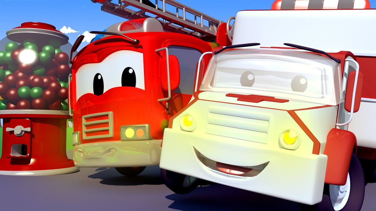 Грузовик фрэнк. Tayo the little Bus Fire Truck and Baby Dino.