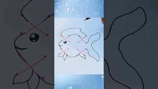 Easy Fish Drawing by X | shorts youtubeshorts letterdrawing dotsdrawing