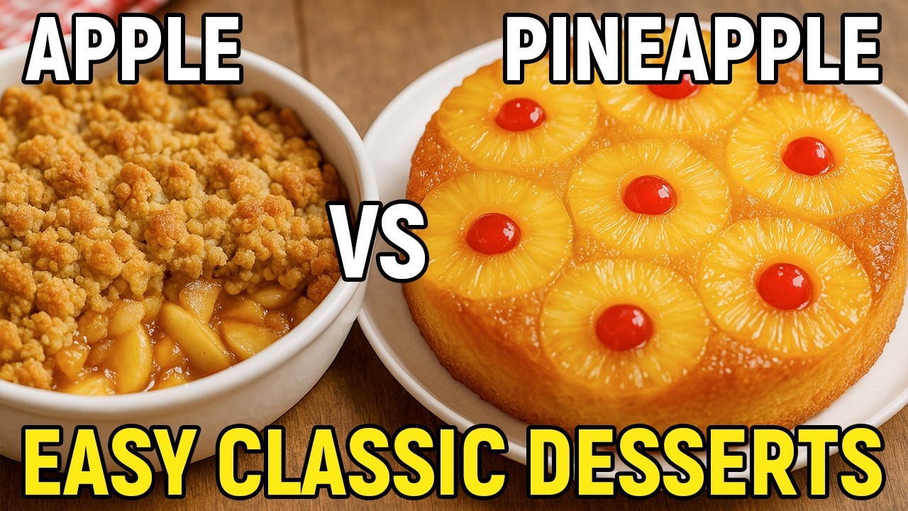 Apple Crumble vs Pineapple Upside-Down Cake – Easy Classic American Dessert Recipes