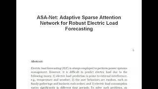 ASA Net Adaptive Sparse Attention Network for Robust Electric Load Forecasting
