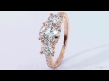 Rose gold three stone diamond engagement ring with side small stones Rose gold three stone diamond engagement ring with side small stones