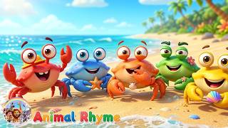 Five Little Crabs | Fun Counting Rhyme | Kids Ocean Adventure and Numbers Song