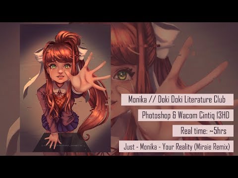 Just Monika - Doki Doki Literature Club - Digital painting timelapse process