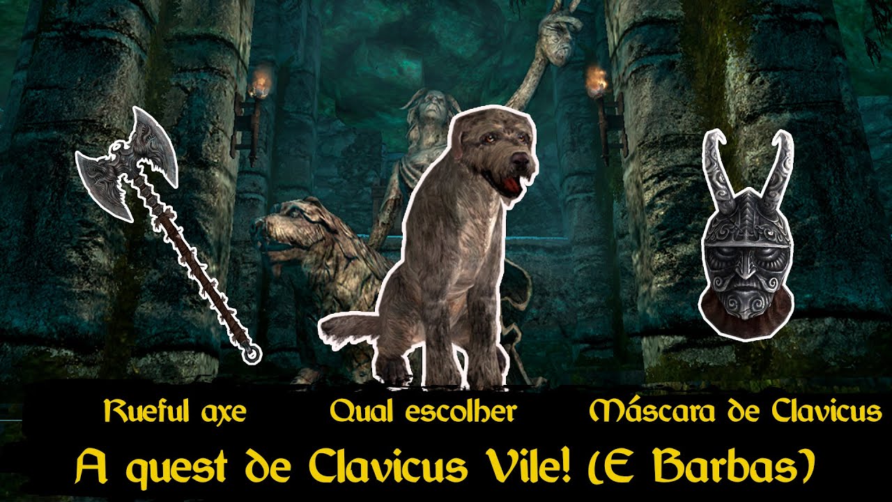 Skyrim - Qual a escolha certa? Ajudar ou matar Barbas? Machado ou máscara? A Quest de Clavicus Vile!