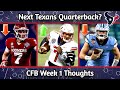 Tyrod Taylor Texans Starter | CFB Week 1 QB Review | Spencer Rattler, Sam Howell, Malik Willis