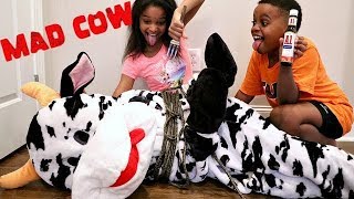 Escaping A Giant Mad Cow - Try Not To Laugh Funny Videos - Shiloh And Shasha Onyx Kids