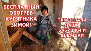 Бесплатный обогрев курятника// Самое дешёвое отопление для зимы для кур