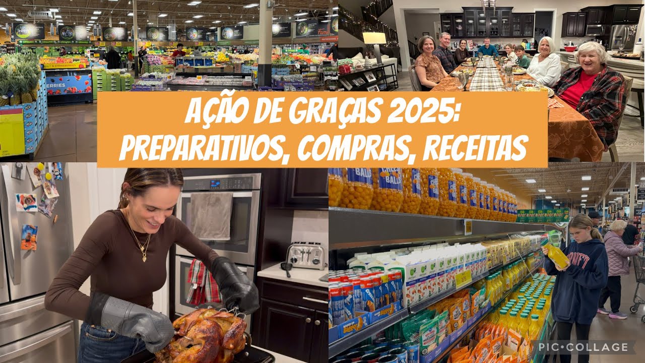 VLOGMAS 2025! Jantar de Thanksgiving: Compras de supermercado | Receitas | Preparativos para a festa