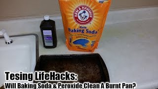 Lori crofford from mix 94.1 tests a life hack in which you use baking
soda and hydrogen peroxide to clean baked on burnt pans.