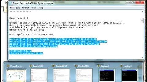 Cisco Router Extended ACL