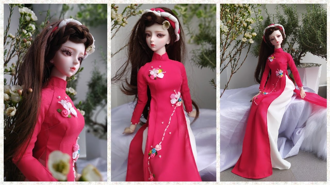 DIY Dress up dollsMaking clothes dollsViet nam Traditional Ao Dai