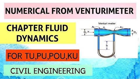 Numerical from venturimeter of chapter fluid dynamics || Fluid Dynamics|| Fluid Mechanics||