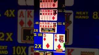 Dealt 4 Cards To The Royal Flush Multiple Times Playing Ultimate X Video Poker, Can She Hit It?