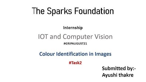 #GRIPAUGUST21 The Sparks Foundation- IoT and Computer Vision Internship (Task 2) by Ayushi Thakre