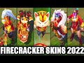 All Firecracker 2022 Skins Spotlight Diana Sett Teemo Xin Zhao Tristana (League of Legends)