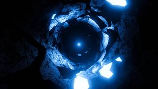 1 Hour Glowing Blue Neon Broken Cave Tunnel Loop 4K No Audio | Ambient VJ Visual Background