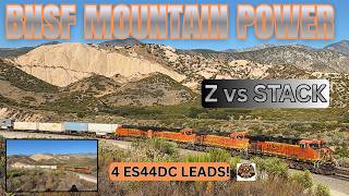 Cajon Pass Double Thunder — Z Train (RARE 4 DCs Leads!) + Stack Train Eastbound