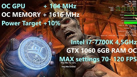 Doom Eternal GTX 1060 6GB + i7-7700K - 1080p ULTRA nightmare