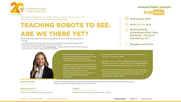 Annual Public Lecture Faculty of Engineering: Teaching Robotics to See: Are We There Yet?
