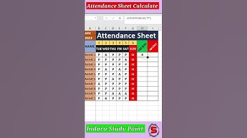 Attendance Sheet Calculation | #short #shortvideo #shortfeed #exceltips #exceltutorial