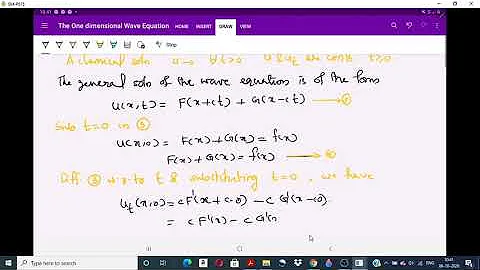 Lecture 2- The Cauchy Problem and the d'Alembert's fromula for the one dimensional Wave Equation