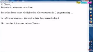 C program for multiplication of two numbers