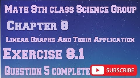 Math 9th Class || Chapter 8 || Linear graphs & their Application || Exercise 8.1 || Q5 Complete