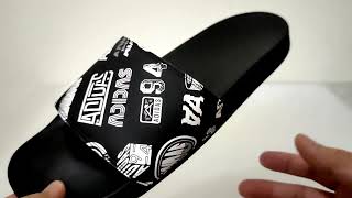 Adidas Adilette Comfort Slides - Close Up/On Feet