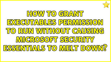 How to grant executables permission to run without causing Microsoft Security Essentials to melt...
