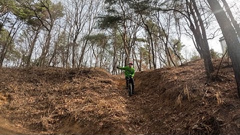 Unicycle. Muni Riding Uphill. Downhill. Stairway.
