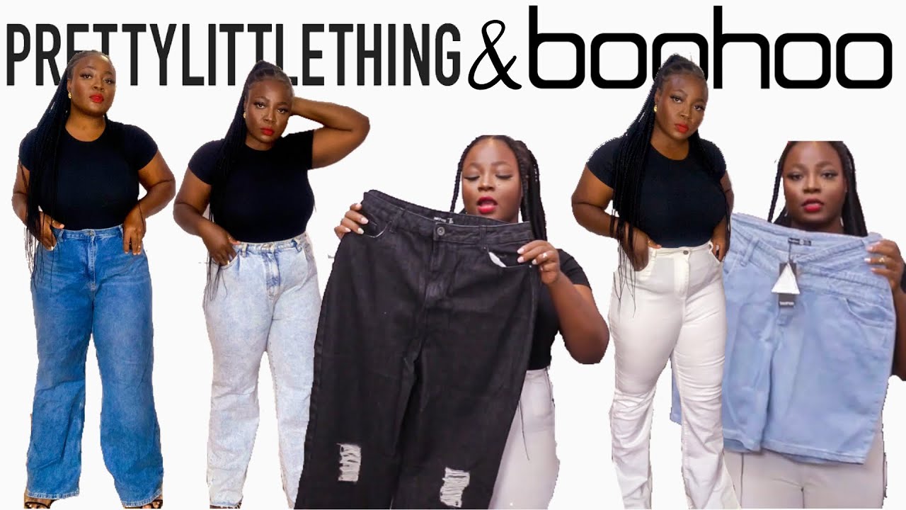 PRETTYLITTLETHING AND BOOHOO TRY ON HAUL | PLUS SIZE TRY ON HAUL - YouTube