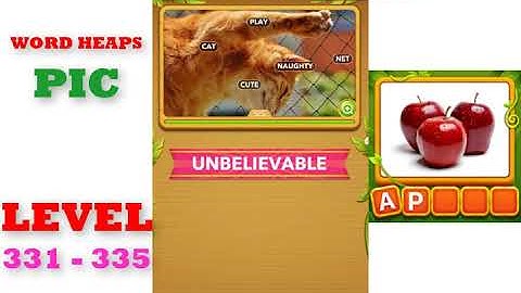 Word Heaps: Pic Puzzle Level 331 - 335 | All Answers | Walkthrough